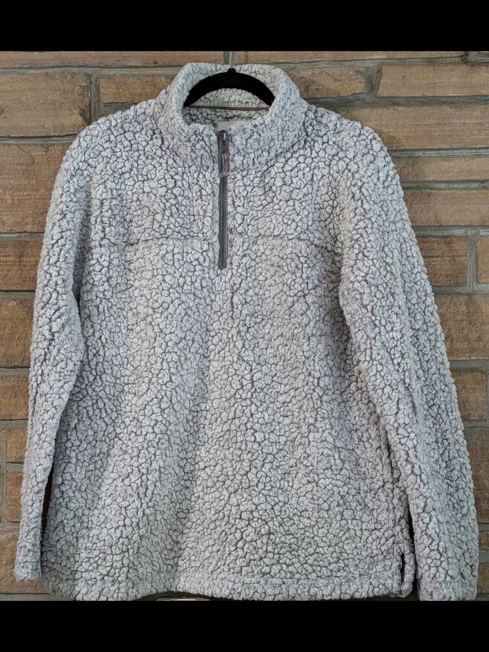 dylan Cream Textured Sherpa Quarter-Zip Pullover